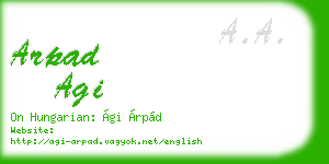 arpad agi business card