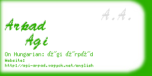 arpad agi business card